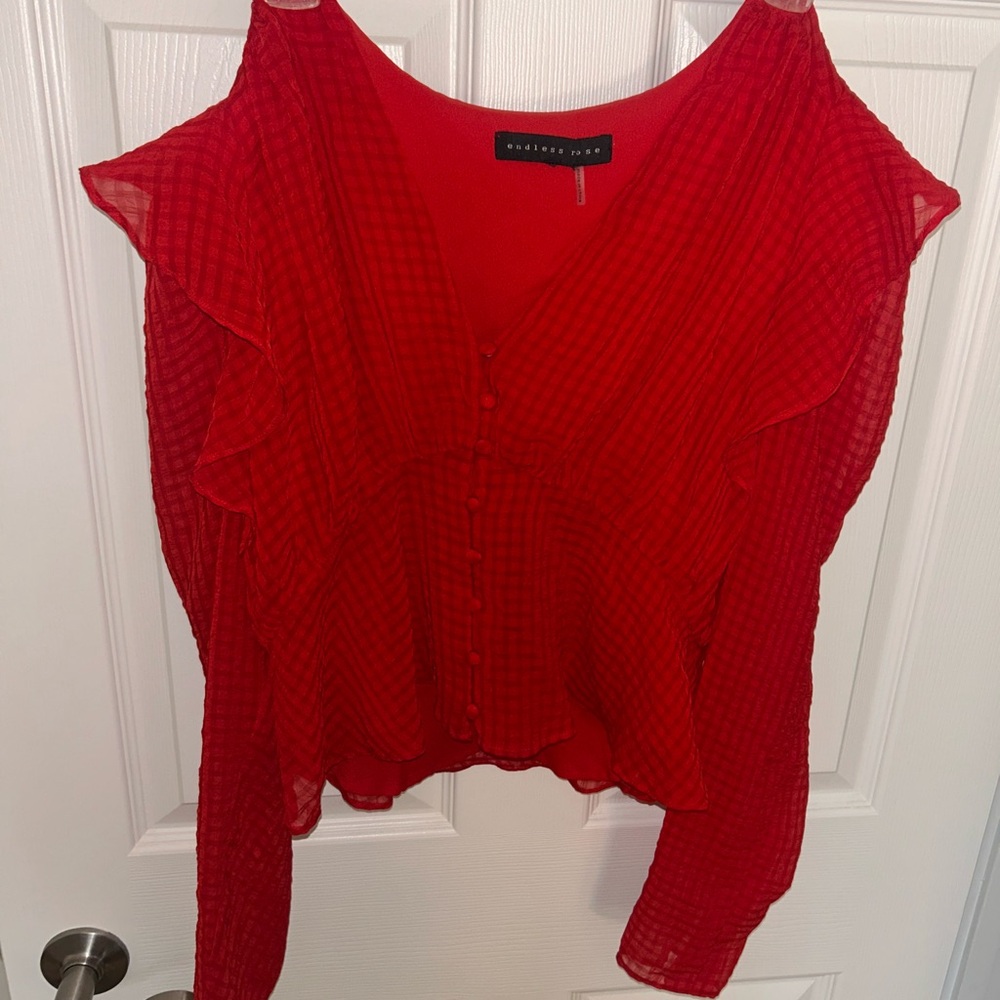 Madison Park Vibrant Red Blouse